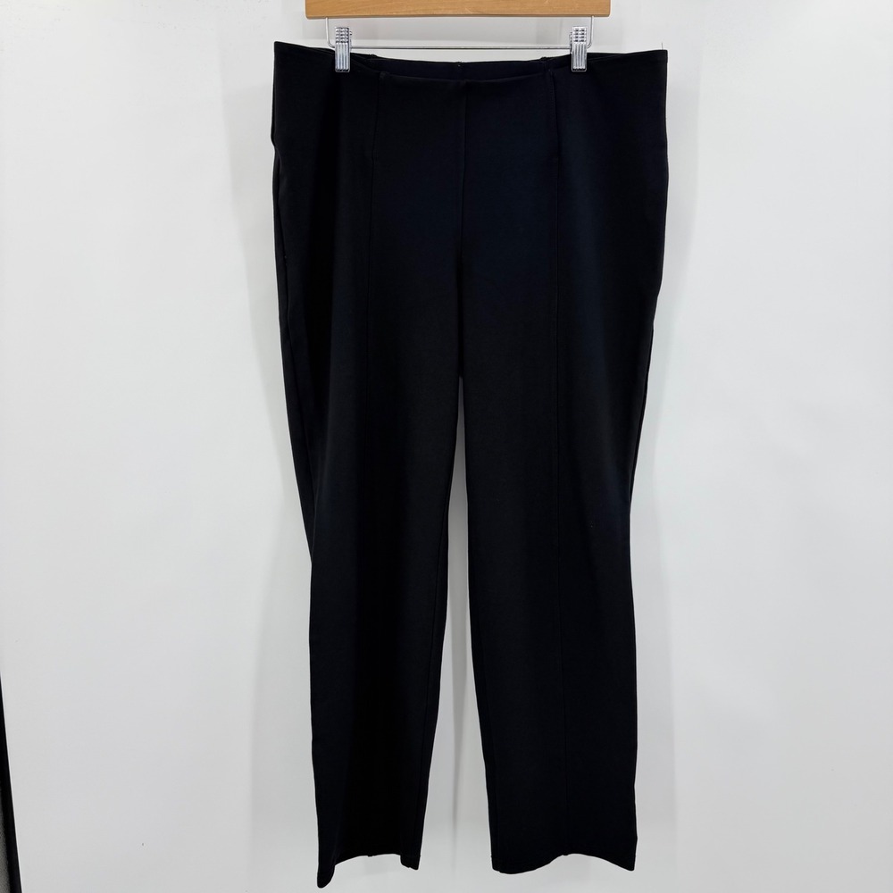 Nygard Luxe Slims Pants Womens XL Black Straight Leg Pull On Stretch 3L1SV1A4